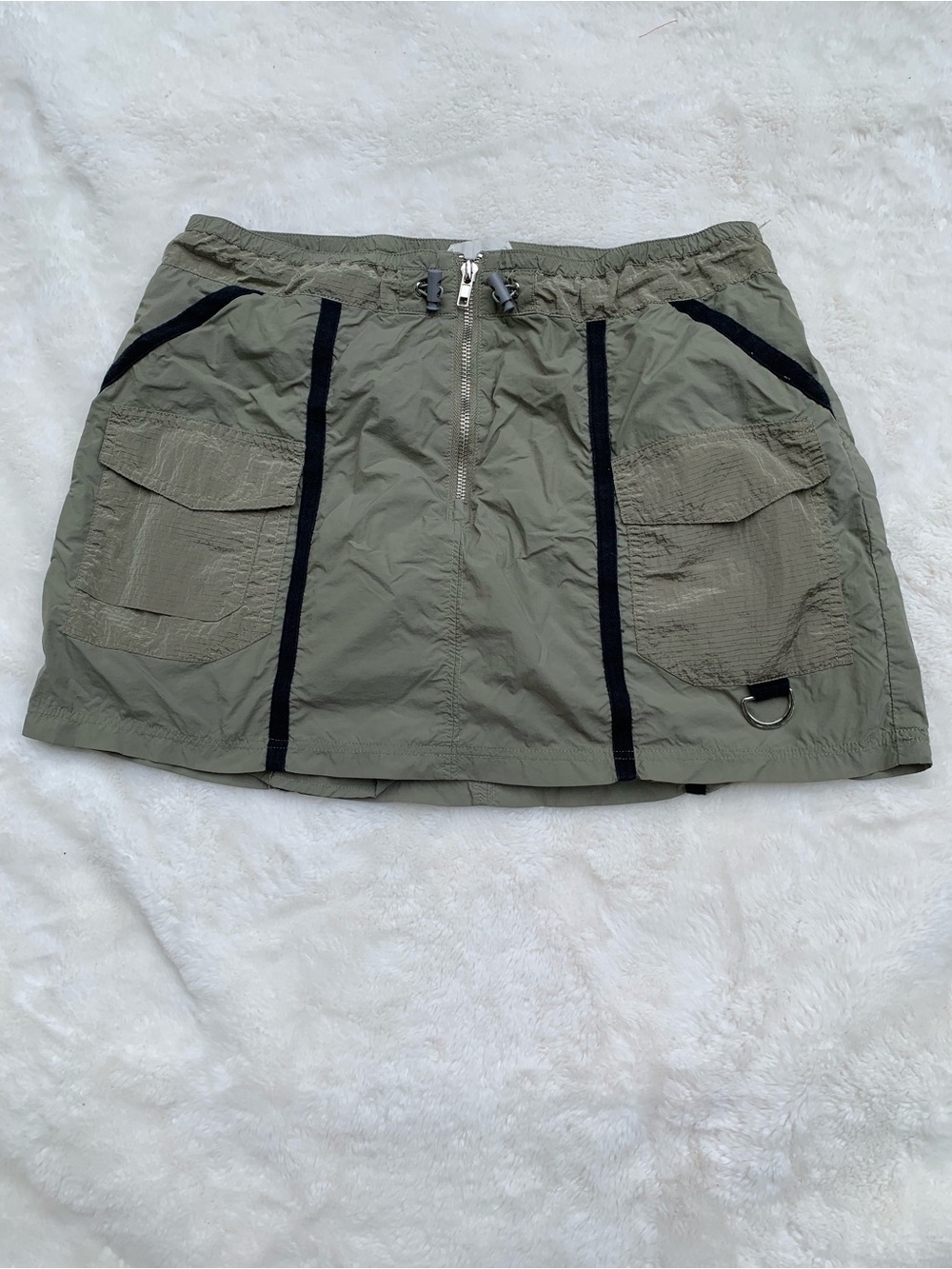 Utility Pocket Mini Skirt in Olive Green